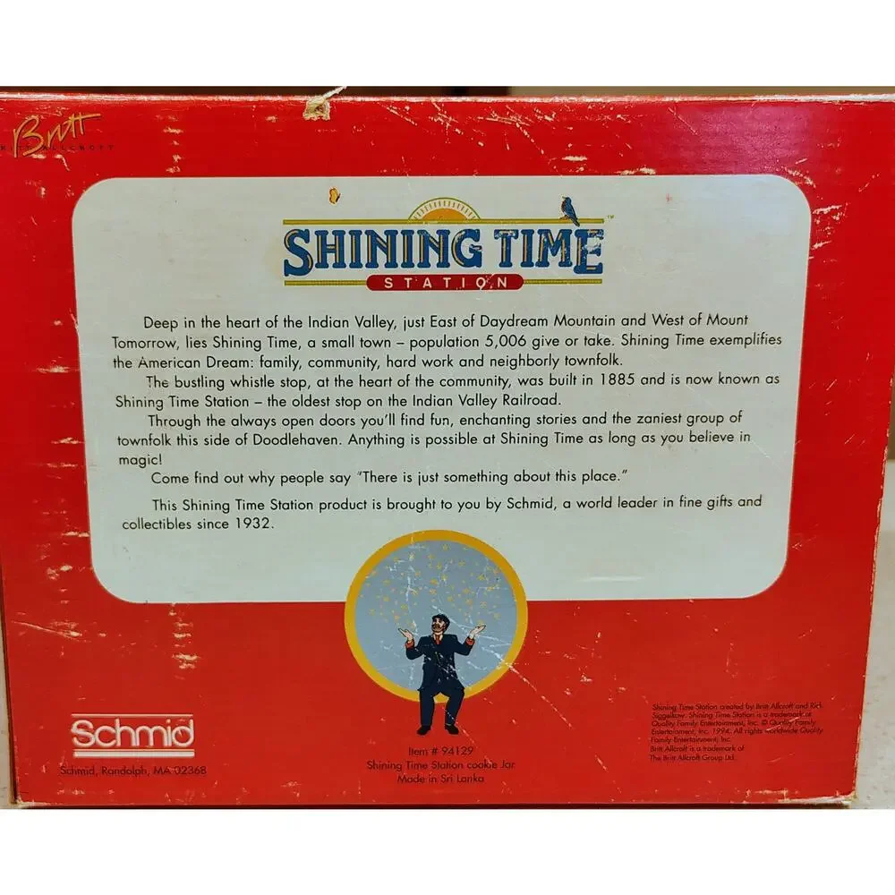 1994 Schmid Shining Time Station Cookie Jar REPLACEMENT LID / ROOF ONLY + Box
